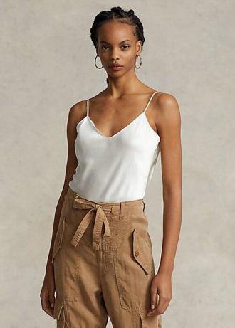 Hauts caraco en soie crème Ralph Lauren pour femme