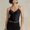 Hauts caraco en soie noirs Ralph Lauren pour femmes Hauts caraco en soie noirs Ralph Lauren pour femmes