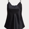 Hauts caraco en soie noirs Ralph Lauren pour femmes Hauts caraco en soie noirs Ralph Lauren pour femmes