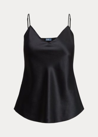 Hauts caraco en soie noirs Ralph Lauren pour femmes