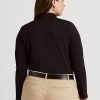 Hauts à col roulé en jersey noir Ralph Lauren pour femmes