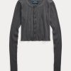Hauts courts côtelés boutonnés gris pour femmes Ralph Lauren Hauts courts côtelés boutonnés gris pour femmes Ralph Lauren