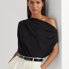 Hauts en jersey extensible noir Ralph Lauren pour femmes Hauts en jersey extensible noir Ralph Lauren pour femmes