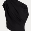 Hauts en jersey extensible noir Ralph Lauren pour femmes Hauts en jersey extensible noir Ralph Lauren pour femmes