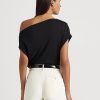 Hauts en jersey extensible noir Ralph Lauren pour femmes Hauts en jersey extensible noir Ralph Lauren pour femmes