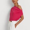 Hauts en jersey extensible rose Ralph Lauren pour femmes Hauts en jersey extensible rose Ralph Lauren pour femmes
