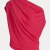 Hauts en jersey extensible rose Ralph Lauren pour femmes Hauts en jersey extensible rose Ralph Lauren pour femmes
