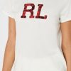 Hauts graphiques blancs à col rond Ralph Lauren pour femmes Hauts graphiques blancs à col rond Ralph Lauren pour femmes