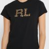 Hauts graphiques noirs à col rond Ralph Lauren pour femmes