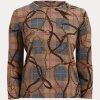 Hauts à manches longues en coton extensible à carreaux multicolores Ralph Lauren pour femmes