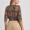 Hauts à manches longues en coton extensible à carreaux multicolores Ralph Lauren pour femmes