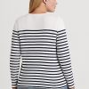 Hauts à manches longues en coton rayé blanc/bleu marine Ralph Lauren pour femme Hauts à manches longues en coton rayé blanc/bleu marine Ralph Lauren pour femme