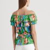 Hauts à épaules dénudées en jersey fleuri multicolore Ralph Lauren pour femme