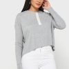 Hauts tricotés à col ras du cou gris Ralph Lauren pour femmes