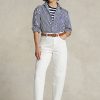 Jean carotte blanc Ralph Lauren pour femme