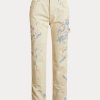 Jean Carpenter en denim crème à éclaboussures de peinture Ralph Lauren pour femme Jean Carpenter en denim crème à éclaboussures de peinture Ralph Lauren pour femme