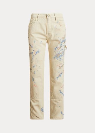Jean Carpenter en denim crème à éclaboussures de peinture Ralph Lauren pour femme