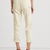 Jean Carpenter en denim crème à éclaboussures de peinture Ralph Lauren pour femme Jean Carpenter en denim crème à éclaboussures de peinture Ralph Lauren pour femme
