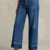 Jean court à jambe large bleu marine Ralph Lauren pour femme Jean court à jambe large bleu marine Ralph Lauren pour femme