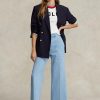 Jean court taille haute à jambe large bleu Ralph Lauren pour femme Jean court taille haute à jambe large bleu Ralph Lauren pour femme