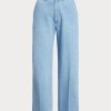 Jean court taille haute à jambe large bleu Ralph Lauren pour femme Jean court taille haute à jambe large bleu Ralph Lauren pour femme