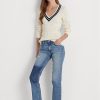 Jean droit court taille haute Ralph Lauren bleu pour femme Jean droit court taille haute Ralph Lauren bleu pour femme
