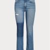 Jean droit court taille haute Ralph Lauren bleu pour femme Jean droit court taille haute Ralph Lauren bleu pour femme