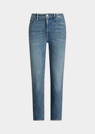Jean droit taille haute bleu Ralph Lauren pour femme