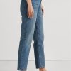 Jean droit taille haute bleu Ralph Lauren pour femme Jean droit taille haute bleu Ralph Lauren pour femme