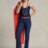 Jean droit taille haute Ralph Lauren Royal pour femme