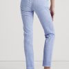 Jean droit taille mi-haute enduit bleu Ralph Lauren pour femme Jean droit taille mi-haute enduit bleu Ralph Lauren pour femme