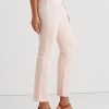 Jean droit taille mi-haute enduit rose Ralph Lauren pour femme Jean droit taille mi-haute enduit rose Ralph Lauren pour femme
