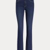 Jean droit taille mi-haute Ralph Lauren bleu pour femme Jean droit taille mi-haute Ralph Lauren bleu pour femme
