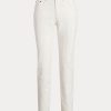 Jean fuselé décontracté à œillets et patchwork Ralph Lauren blanc pour femme Jean fuselé décontracté à œillets et patchwork Ralph Lauren blanc pour femme