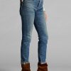 Jean Ralph Lauren bleu stretch vintage coupe droite pour femme Jean Ralph Lauren bleu stretch vintage coupe droite pour femme