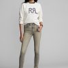 Jean skinny extensible gris Ralph Lauren pour femme, effet usé Jean skinny extensible gris Ralph Lauren pour femme, effet usé