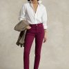 Jean skinny taille haute Ralph Lauren Tompkins bordeaux pour femme