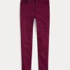 Jean skinny taille haute Ralph Lauren Tompkins bordeaux pour femme