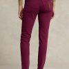 Jean skinny taille haute Ralph Lauren Tompkins bordeaux pour femme