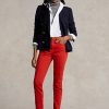 Jean skinny taille haute Ralph Lauren Tompkins rouge pour femme