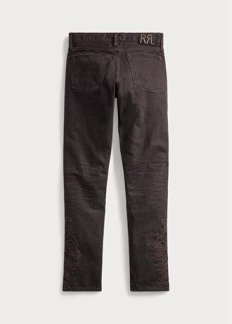 Jean slim Ralph Lauren pour homme, coupe étroite, noir, effet rincé à la résine