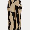 Jupe crayon en coton mélangé à imprimé géométrique Ralph Lauren noir/marron pour femme Jupe crayon en coton mélangé à imprimé géométrique Ralph Lauren noir/marron pour femme