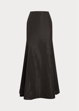 Jupe longue sirène en taffetas noir Ralph Lauren pour femme