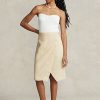 Jupe portefeuille en lin beige Ralph Lauren pour femme