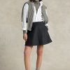 Jupe trapèze en laine et cachemire Melton Ralph Lauren gris foncé pour femme