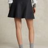 Jupe trapèze en laine et cachemire Melton Ralph Lauren gris foncé pour femme