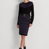 Jupes crayon multicolores en coton mélangé Fair Isle Ralph Lauren pour femme