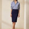 Jupes en crêpe de laine extensible Ralph Lauren Cindy bleu marine pour femme