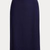 Jupes en crêpe de laine extensible Ralph Lauren Cindy bleu marine pour femme
