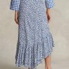 Jupes en crêpe à volants fleuries bleues Ralph Lauren pour femmes